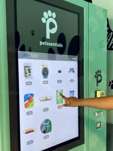 Petssentials Vending Machine Pearl Perk resident amenities at The Pearl apartments in Koreatown, Los Angeles   