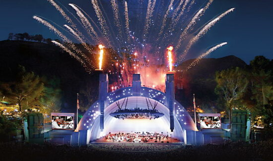 Hollywood Bowl outdoor concerts near The Pearl residences in Koreatown, Los Angeles