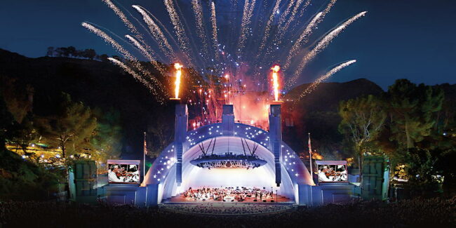 Hollywood Bowl outdoor concerts near The Pearl residences in Koreatown, Los Angeles