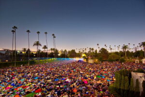 Cinespia at Hollywood Forever Cemetery.outdoor movies near The Pearl apartments in Koreatown, Los Angeles 