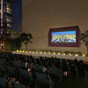 Rooftop Cinema DTLA outdoor movies near The Pearl apartments in Koreatown, Los Angeles 