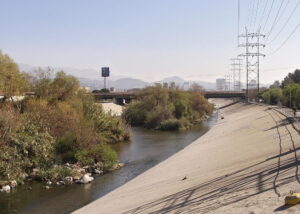 
Glendale Narrows Elysian Valley Bicycle Path near The Pearl apartments in Koreatown, Los Angeles   