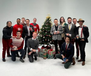 LA Phil Deck the Hall holiday celebration near The Pearl apartments in Koreatown, Los Angeles