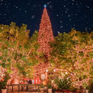 The Grove shopping center holiday celebration near The Pearl apartments in Koreatown, Los Angeles