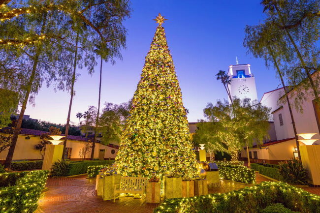 Union Station holiday celebration near The Pearl apartments in Koreatown, Los Angeles