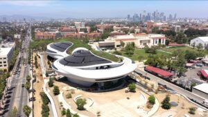 Lucas Museum of Narrative Art near The Pearl apartments in Koreatown, Los Angeles 