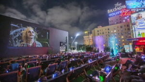 The Rooftop Montalbán outdoor movies near The Pearl apartments in Koreatown, Los Angeles